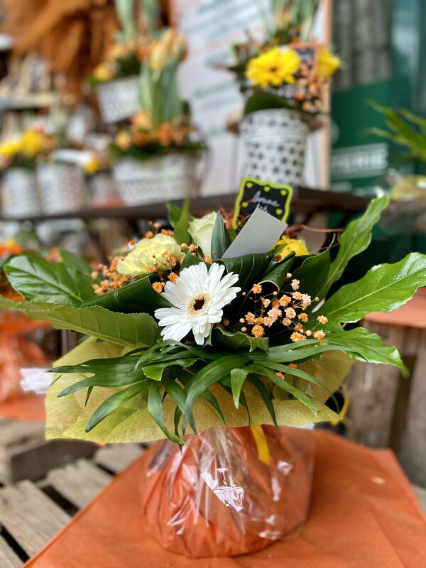 4 bouquets printaniers orange jardinerie potire